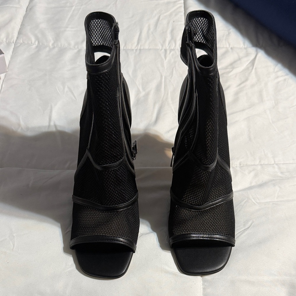 Jessica Simpson Black Mesh Heeled Boots